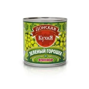 Горошек зеленый консервированный Донская кухня 425мл/400гр/240гр ж/б, 12шт/кор
