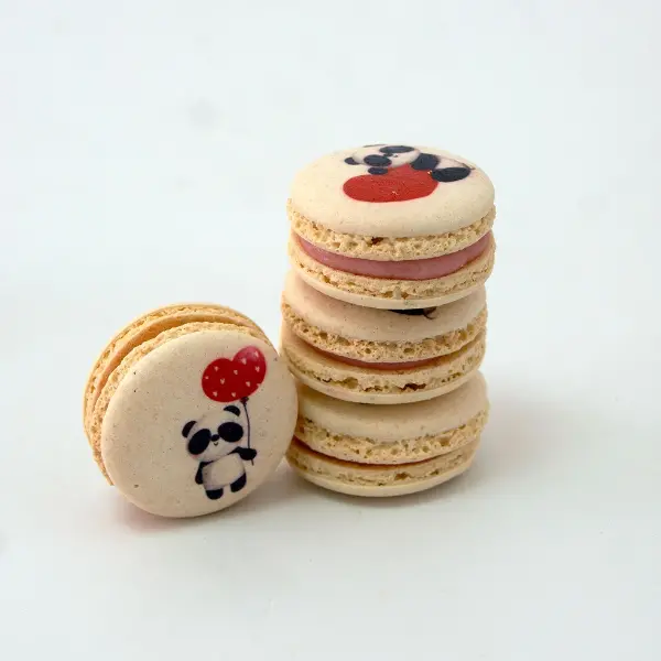 Макарони Малина Влюбленная панда Macaronshop 20гр, 72шт/кор