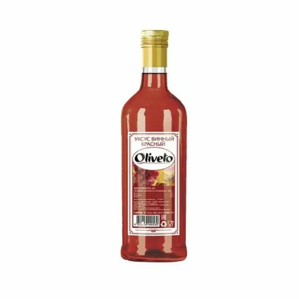 Уксус винный красный Oliveto 1л ст/б, 12шт/кор