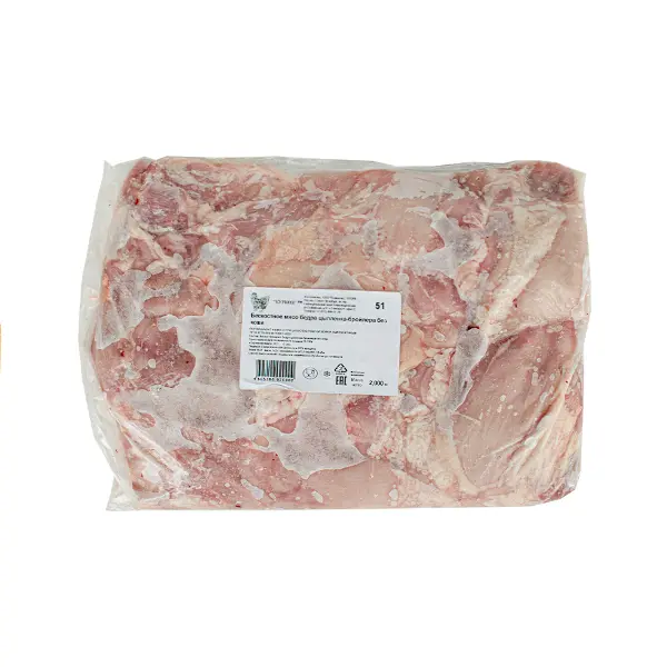 Курица бедро филе ЦБ без кожи зам. ЛЕНИНГРАД ~2кг пакет, ~16кг/кор