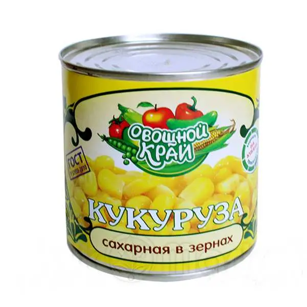 Кукуруза консервированная ГОСТ 425мл/340гр ж/б, 12шт/кор