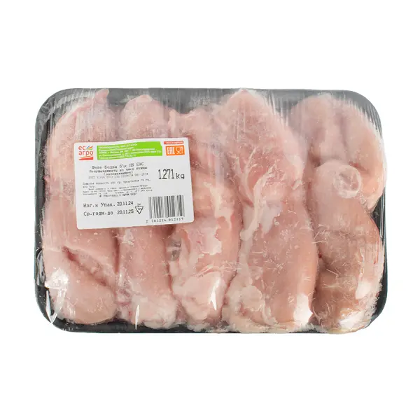 Курица бедро филе без кожи ЦБ зам. ГОСТ ЕС Агро 1,5кг, 18кг/кор