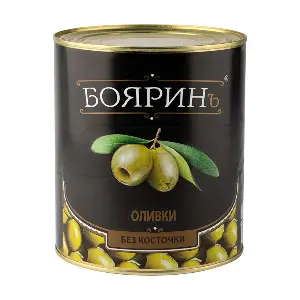 Оливки целые б/к Бояринъ 3100мл/3000гр/1450гр ж/б, 6шт/кор, Испания