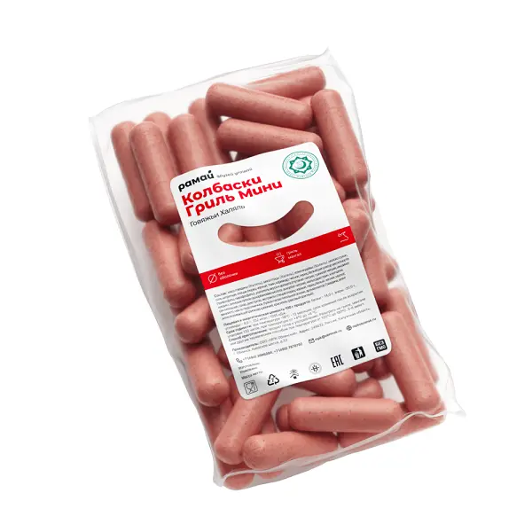 Колбаски для гриля с говядиной мини халяль Рамай 1кг, 5шт/кор