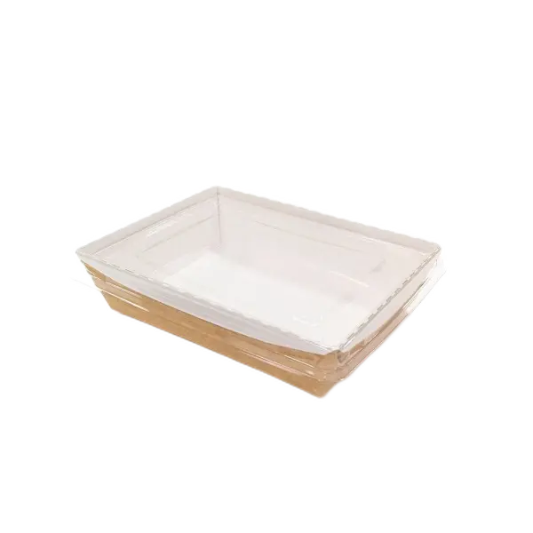 Ланч-бокс с прозрачной крышкой 800мл 160*120*65мм крафт Döckel Resfood, 240шт/кор