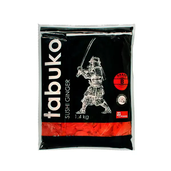 Имбирь маринованный розовый грейд B Tabuko Resfood 1,4кг, вес сухого вещ-ва 1кг, 10шт/кор, Китай