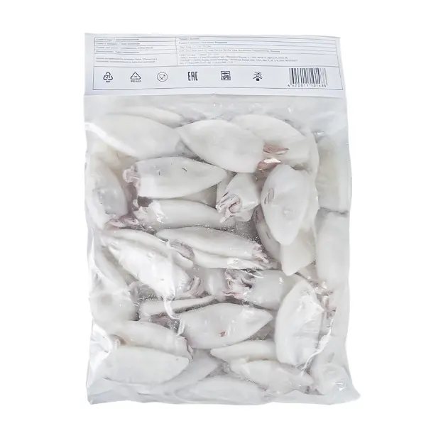 Кальмар Лолиго мини целый очищенный 60/80 глазурь 8% NGOC TUNG CO LTD 1кг, 10кг/кор