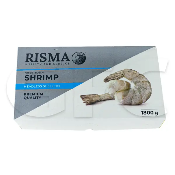 Креветка ваннамей с/м в панцире б/г 26/30 RISMA ProductosPereciblesyMariscos 672 1,8кг, 10,8кг/кор