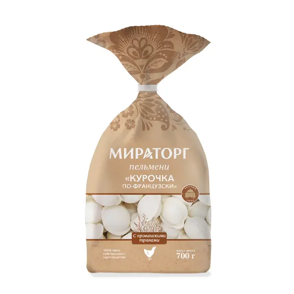 Пельмени с курицей по-французски Мираторг 700гр, 8шт/кор