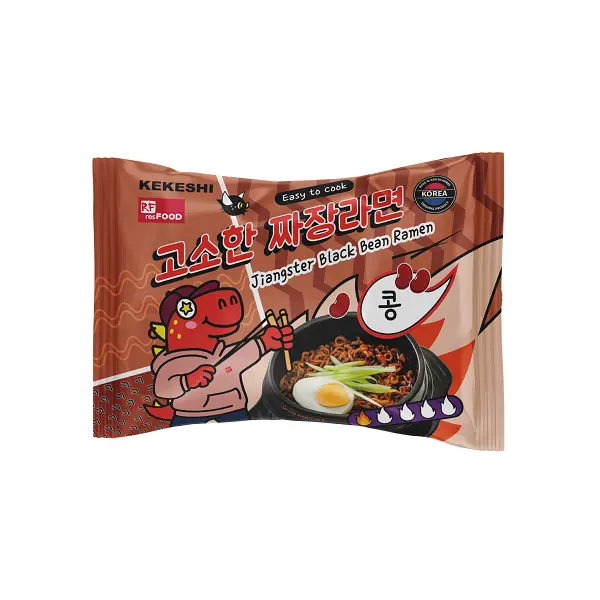 Лапша быстрого приготовления Jiangster Black Bean Ramen Kekeshi Resfood 109гр, 40шт/кор