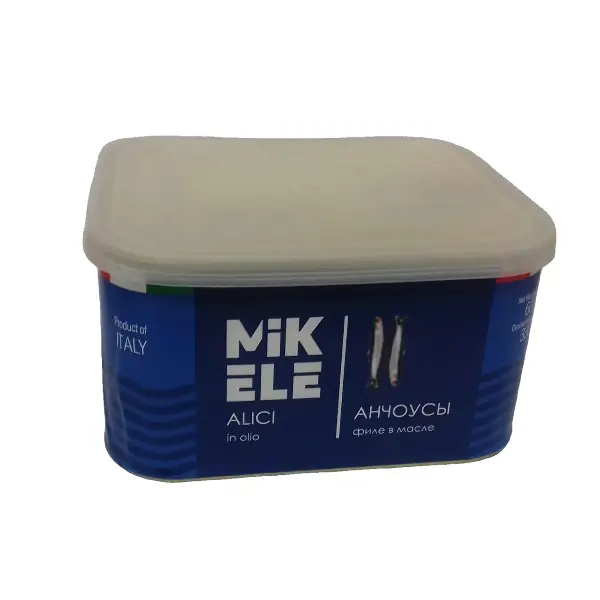 Анчоусы консервированные в масле филе MIKELE 700/400 гр ж/б*12