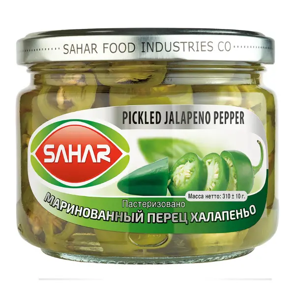 Перец халапеньо резаный SAHAR 370мл/310гр/155гр ж/б, 12шт/кор