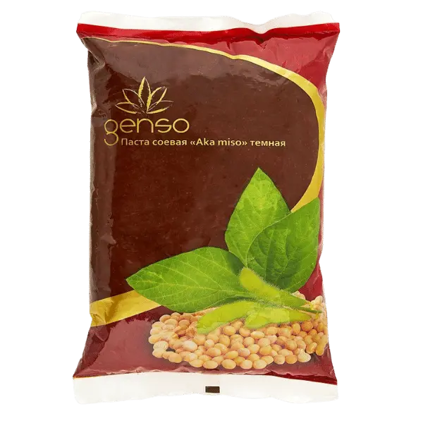 Паста соевая Aka miso темная Genso 1кг, 10шт/кор, Китай