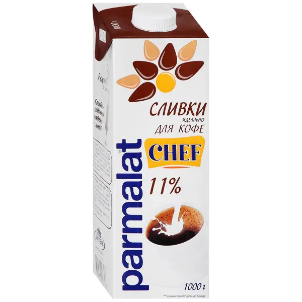 Сливки питьевые Parmalat 11% 1000г*12 с крышкой