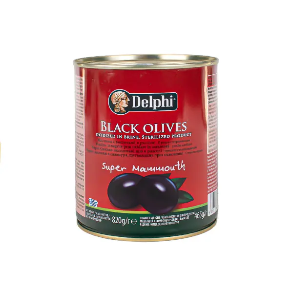 Маслины целые с/к гигант SM 91-100 Delphi 820гр/465гр, 12шт/кор