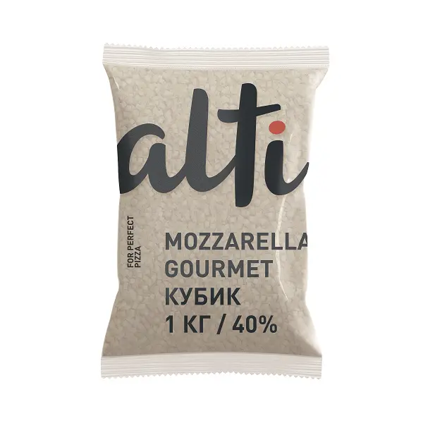 Сыр полутвердый Моцарелла 40% кубик Gourmet Alti 1кг