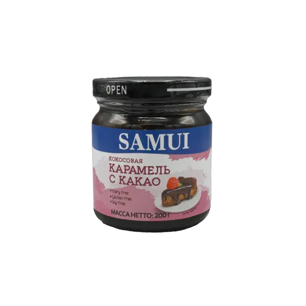 Карамель кокосовая с какао SAMUI 200мл, 24шт/кор