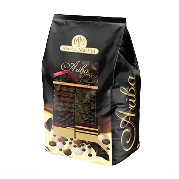 Шоколадные диски темные 72% какао-массы 38/40 Ариба Фонденте 10кг