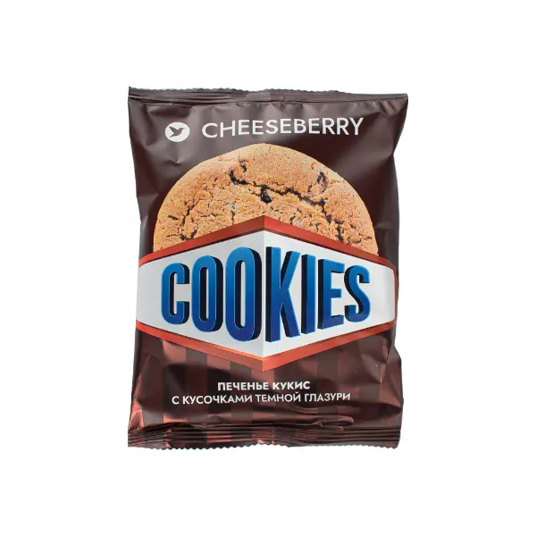 Кукис овсяный с кусочками темной глазури Сheeseberry 70гр, 28шт/кор