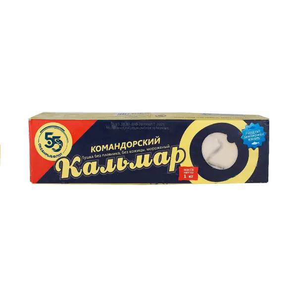 Кальмар тушка очищен. командорский Океанрыбфлот 1кг, 21кг/кор