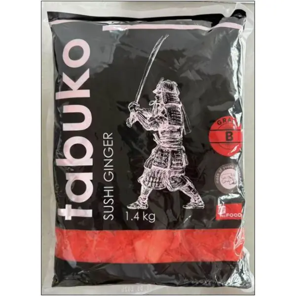 Имбирь маринованный розовый грейд B Tabuko Resfood 1,4кг, вес сухого вещ-ва 1кг, 10шт/кор, Китай