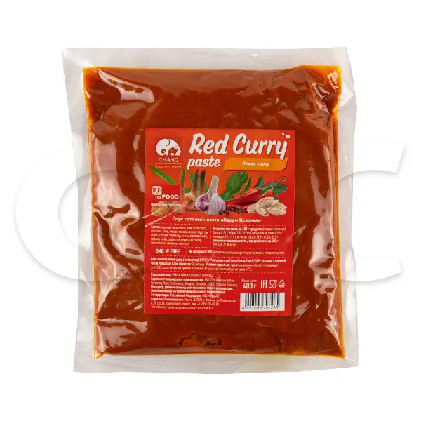 Паста Карри красная Chang 400гр пакет, 24шт/кор, Таиланд