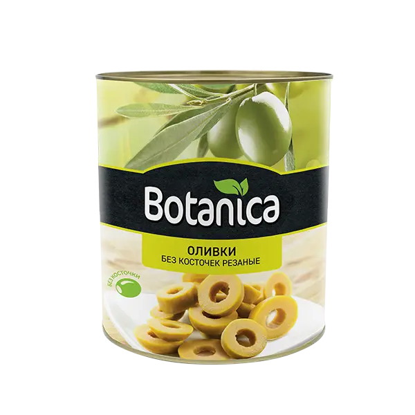 Оливки резаные б/к Botanica 3100мл/3000гр/1560гр, 6шт/кор, Испания