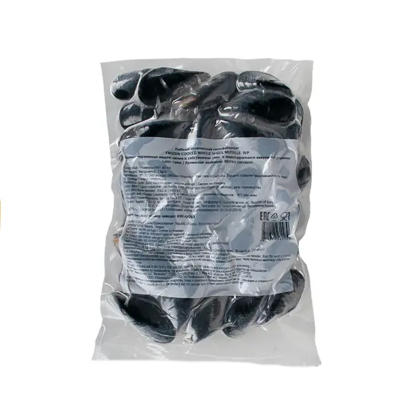 Мидии голубые раковины 40/60 Seyang KRF-0053 1кг, 5кг/кор, Корея