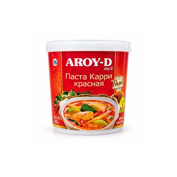 Паста Карри красная Aroy-D 400гр пл/б, 24шт/кор