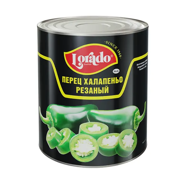 Перец халапеньо резаный Lorado 3100мл/2900гр/1600гр, 6шт/кор, Индия