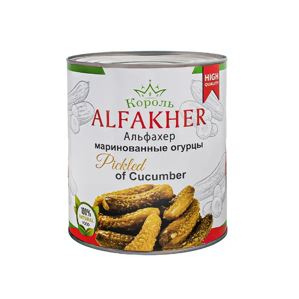 Огурцы марин. 6-9см ALFAKHER 3100мл/3300гр/1560гр ж/б, 6шт/кор