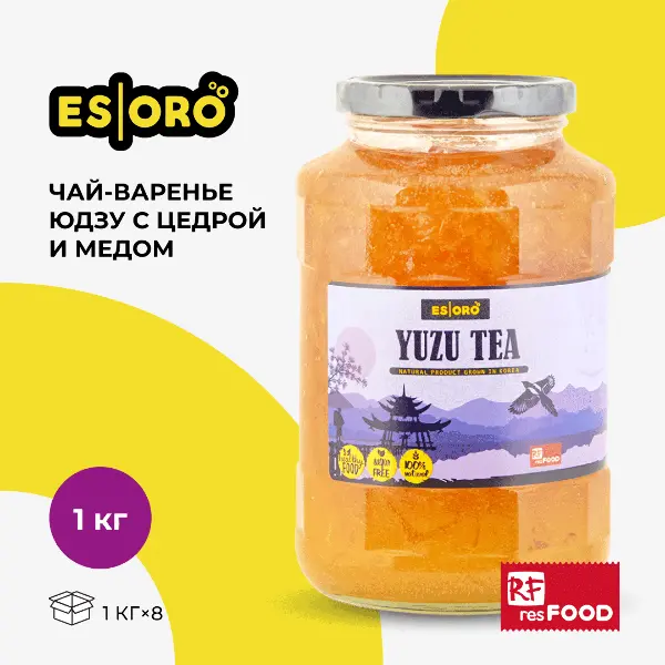 Варенье для приготовления напитка Юдзу Esoro Resfood 1кг, 12шт/кор, Корея