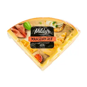 Сыр Маасдам Рейф 45% Mildar ~1 кг, ~6кг/кор