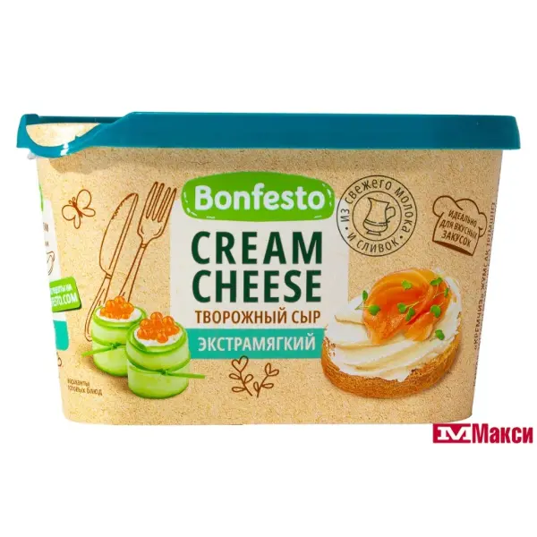 Сыр свежий Кремчиз Экстрамягкий Bonfesto 400г 70%*6 (М)