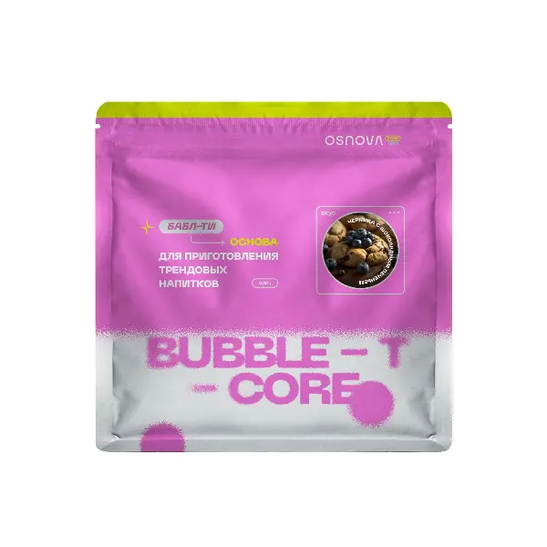 Смесь вкусоароматическая Bubble-t-Core Черника с шоколадным печеньем OsnovaTech 500гр, 10шт/кор