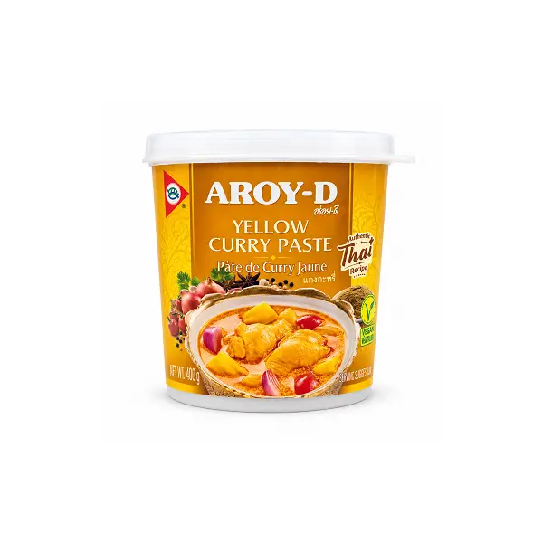 Паста Карри желтая Aroy-D 400гр пл/б, 24шт/кор