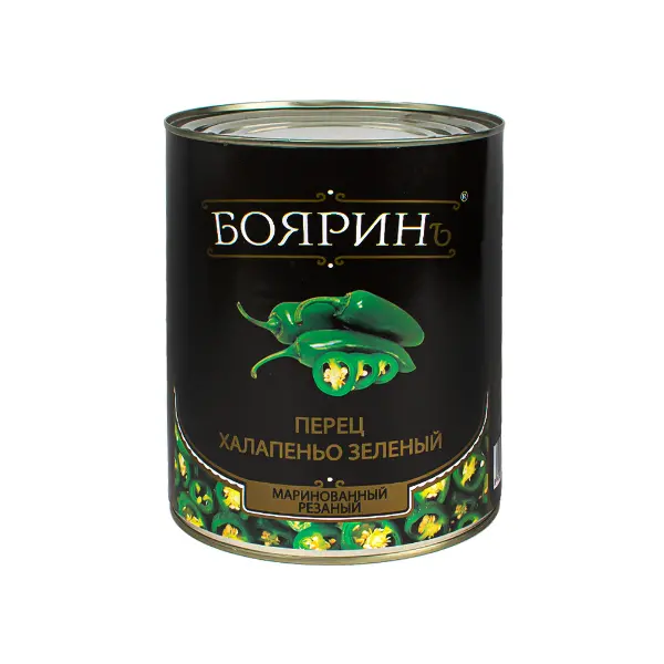 Перец халапеньо резаный Бояринъ 3100мл/2900гр/1600гр ж/б, 6шт/кор