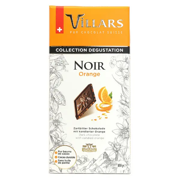 Шоколад темный с цукатами из апельсиновых корочек Villars 100г Швейцария