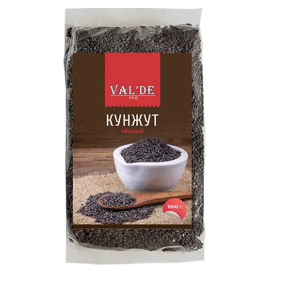 Кунжут черный сырой Valde’Pro 1кг, 15шт/кор