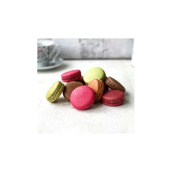 Макарон ассорти с малиной, шоколадом, вишней, фисташкой, карамелью ДФ 30шт/540гр/кор