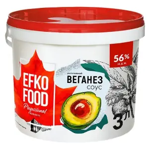 Майонез EFKO FOOD professional Веганез 56% 3л/2,85кг ведро, 4шт/кор