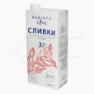 Сливки ультрапастеризованные питьевые 33% BARISTA LINE 1л, 12шт/кор