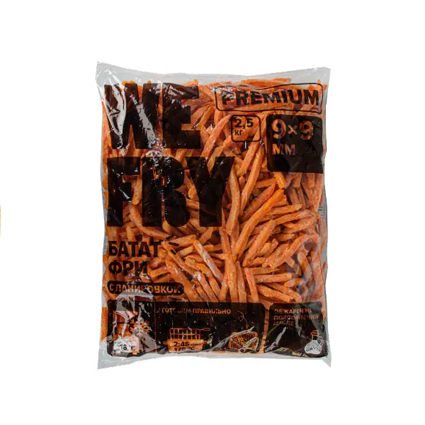 Картофель фри сладкий батат 9*9 We Fry 2,5кг, 5шт/кор