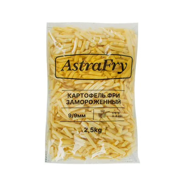 Картофель фри 9*9мм AstraFry 2,5кг, 4шт/кор