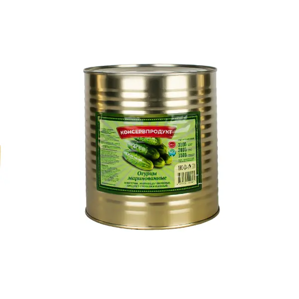 Огурцы марин. целые 9-11см Консервпродукт 3100мл/2800гр/1500гр ж/б, 4шт/кор
