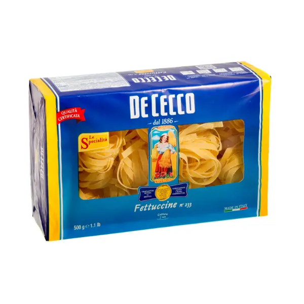 Макароны Де Чекко № 233 Фетчини 500 гр/8шт Италия