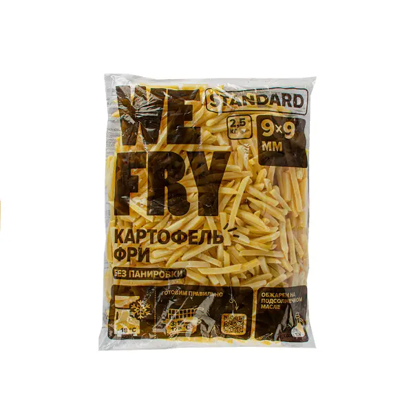 Картофель фри без панировки 9*9мм стандартный We Fry 2,5кг, 5шт/кор