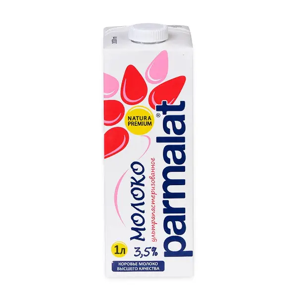 Молоко питьевое ультрапастеризованное Parmalat 3.5% 1 литр С КРЫШКОЙ*12