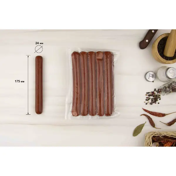 Колбаски Гриль с говядиной зам. в/у Ремит 75гр*10шт/упак, 12упак/кор