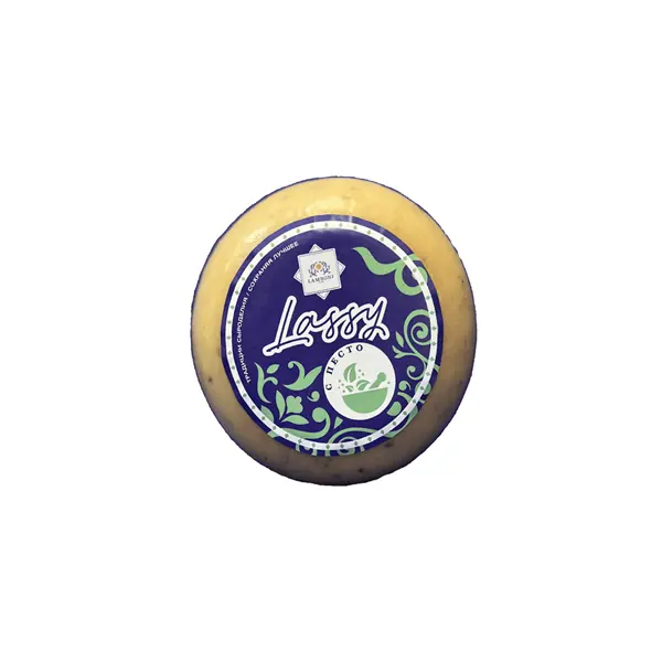 Сыр твердый с песто 50% LASSY Lamboni club ~1,2кг, ~6,75кг/кор